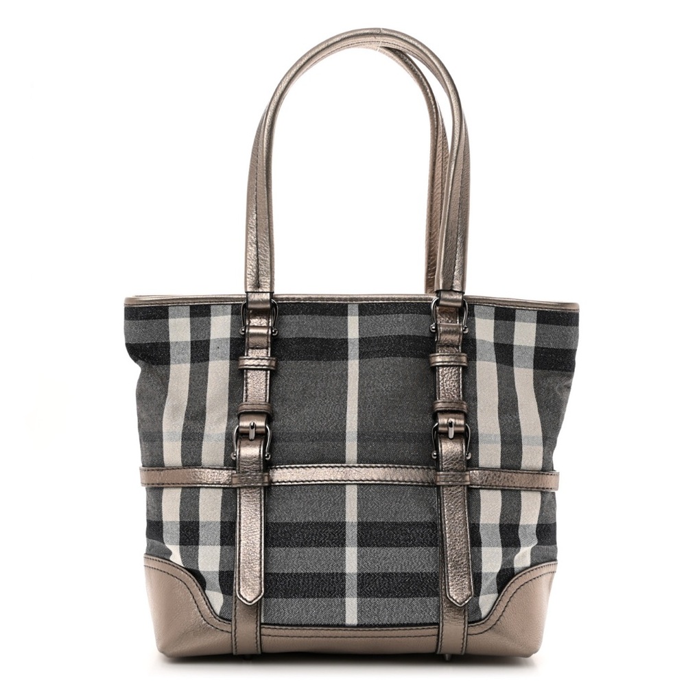 Burberry Plaid Tote Bag - Black and Gray